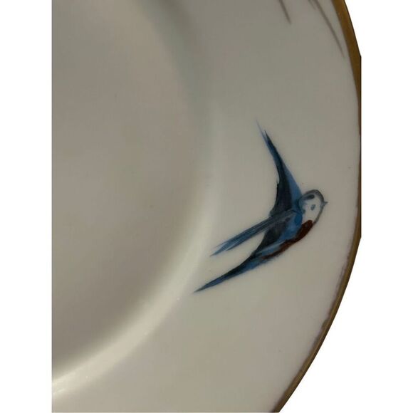 Vintage Hand Painted Signed By Artist Plate Bird Flower - Picture 4 of 5